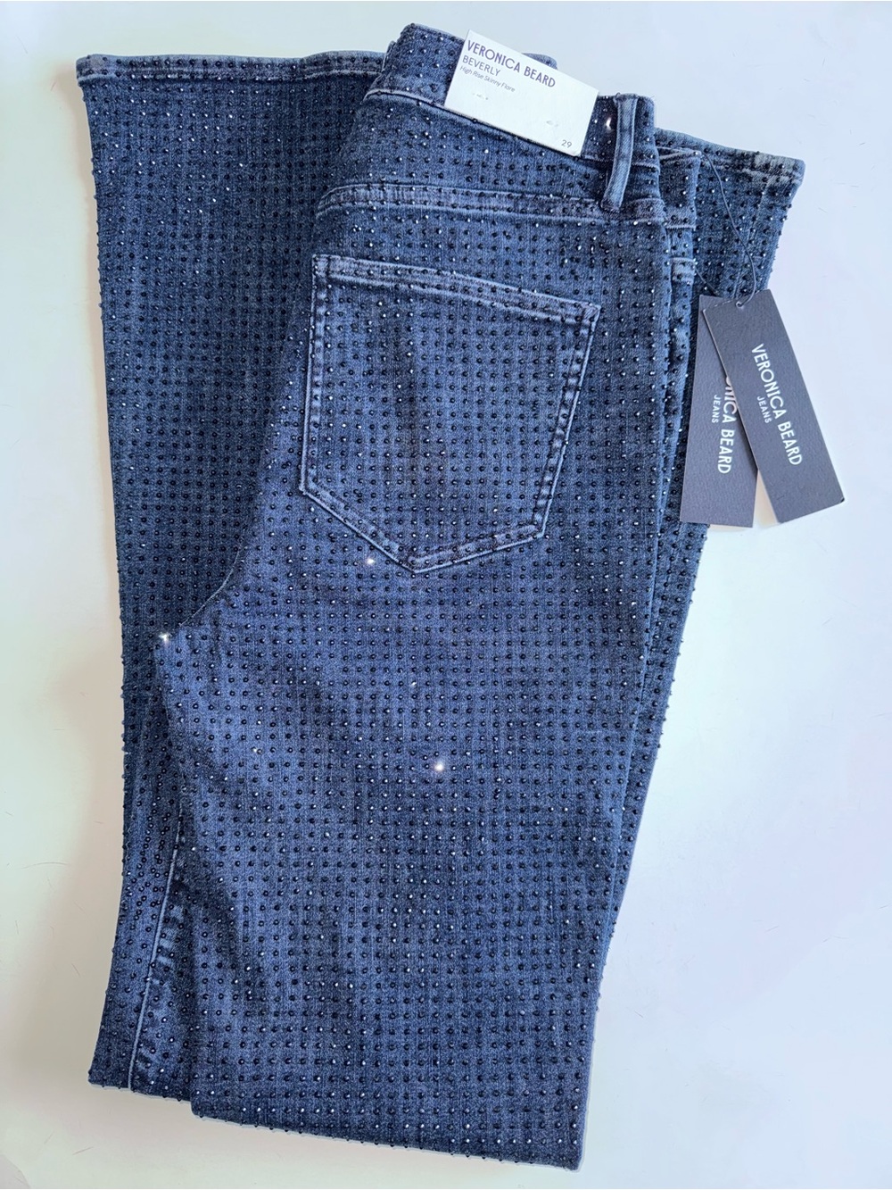 Veronica Beard Beverly Rhinestone Skinny-Flare Jean - Picture 11 of 14